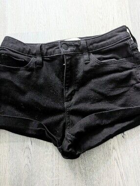 Universal Thread Black High Rise Denim Shorts Size 6 Goth Grunge Alt
